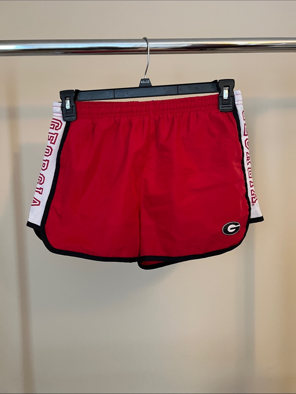 Women's Red Athletic Game Day Shorts with Contrast Trim